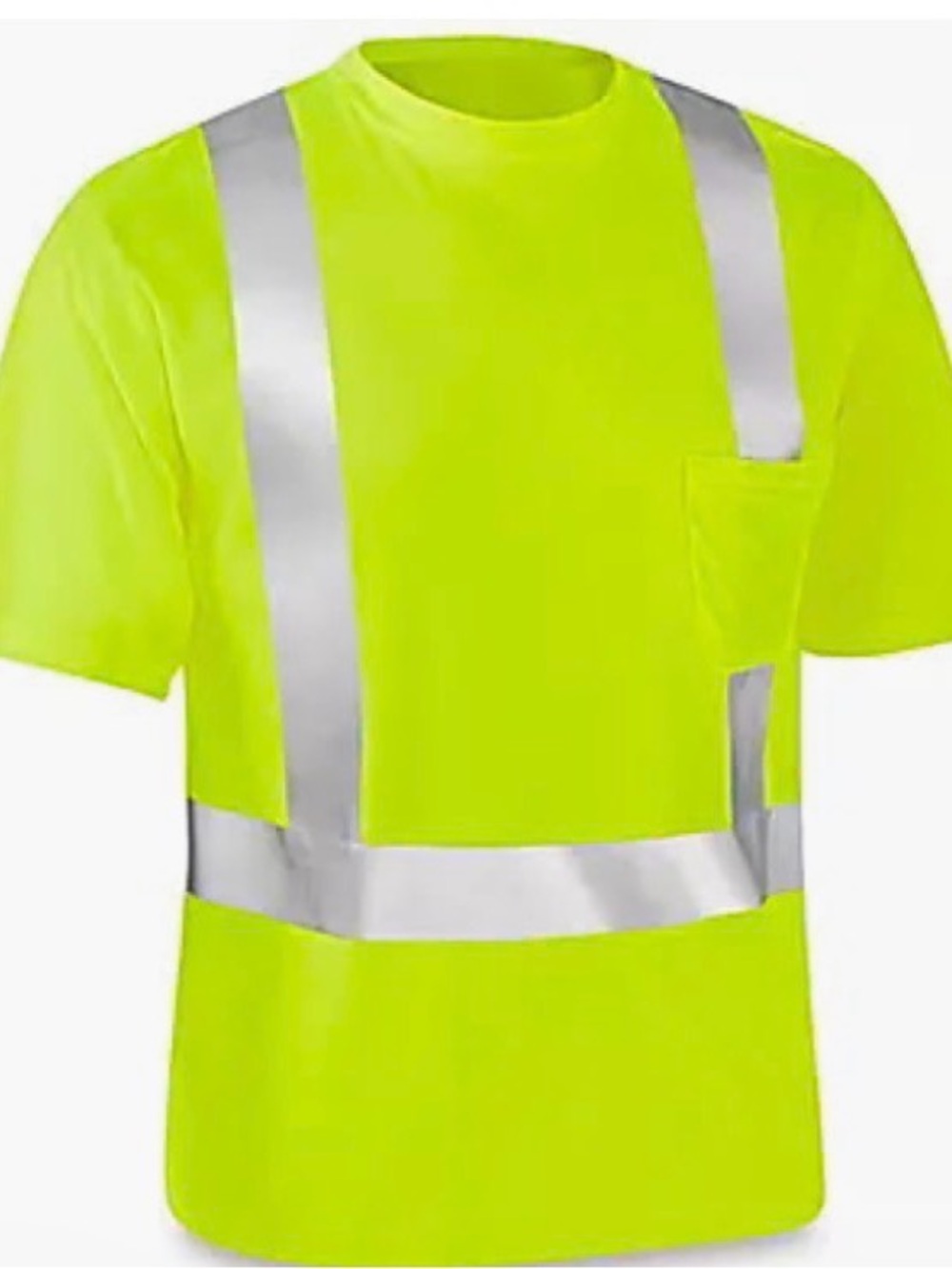 High-Visibility Safety T-Shirt in Neon Yellow with Reflective Stripes (6 shirts)